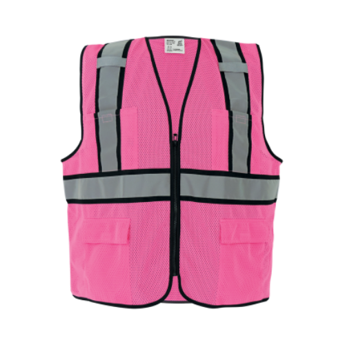 Global Glove® FrogWear® GLO-0066 Non-ANSI Hi-Vis Pink Surveyors Safety Vest